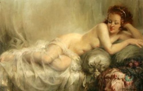 artbeautypaintings:  Reclining nude - Charles van Roose 