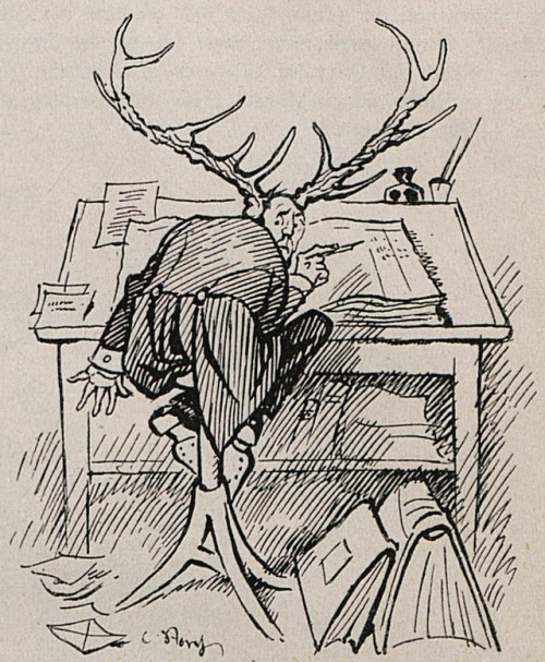 danskjavlarna:From Fliegende Blätter, 1924. My collection of vintage horned and antlered people, an