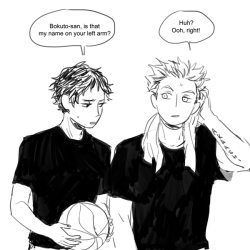 alcieart:  Konoha’s current concern: He’s started to get the feeling that if you look at Bokuto’s stupidity from a slightly different angle it’s actually kinda genius and that pisses him off.   