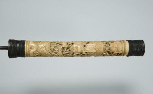 Burmese or Thai short sword with carved ivory hilt, late 19th or early 20th century.from The Asian A