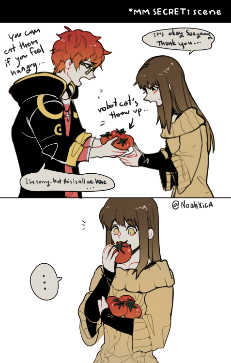 noahxica:    [MM Secret part1 spoiler. But it’s okay to read] ALL OF THE FOODS, WHY IT HAD TO BE TOMATOES? 