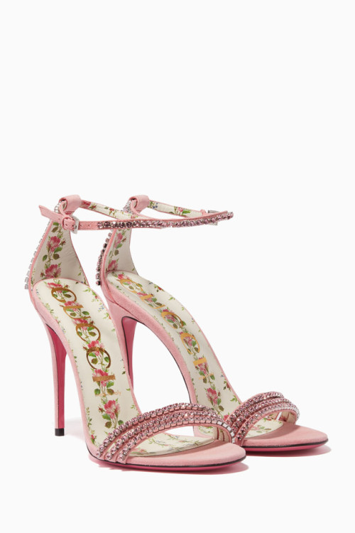shes2sensitive: Dolce & Gabbana Light-Pink Keira Rose SandalsGucci’s Ilse Crystal Sandals