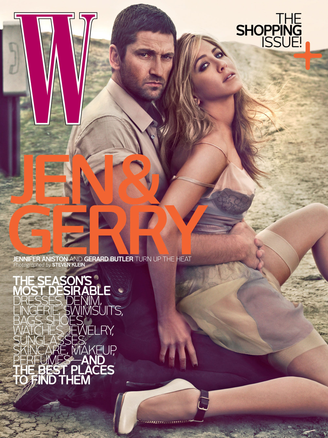 magazinescovers:  Jennifer Aniston and Gerard Butler | Steven Klein | W [April 2010]