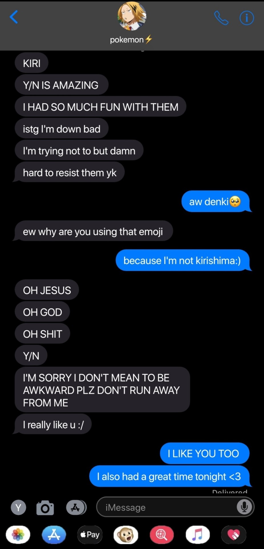 Could You Write A SMAU For Todoroki, Bakugou, Denki And Hawks Of Them Accidentally Texting Their Crush