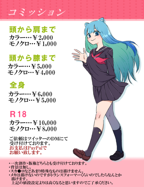 moniguri:コミッション開始しました。質問等あればお気軽にメッセージでどうぞ。