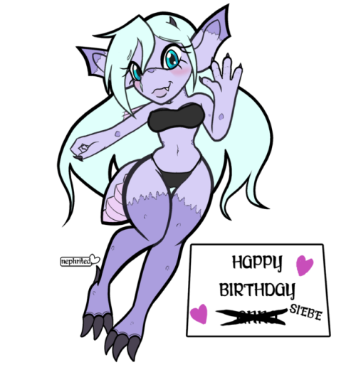 nephritedart:Kina ready to wish Anna @siebewastaken a happy birthday!The sign would have been wasted