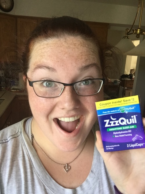 Can’t wait to try my new Zzzquil sample tonight after a long day spent stressing about money a