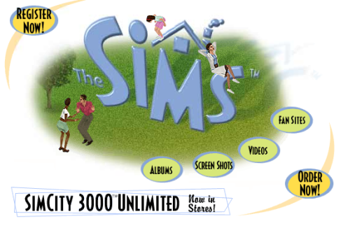relicsofadeletedworld:the sims website, 2001