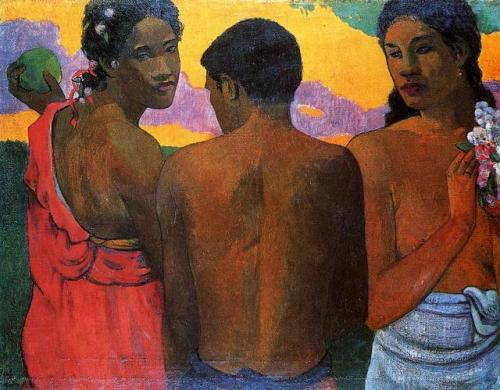 artist-gauguin: Three Tahitians via Paul GauguinSize: 73x94 cmMedium: oil on canvas