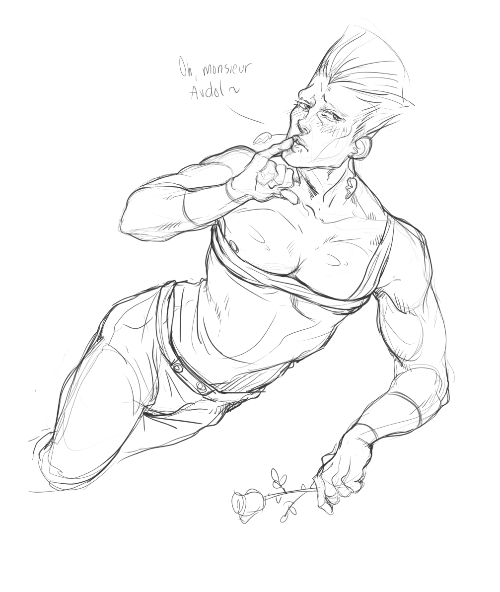 purmu:  someone was feelin sad about polnareff so i doodled this taking no responsibility