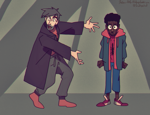 shainas-daily-artdump: Y’all know this is exactly how that bit happened. Spiderdad and Spiderson…  