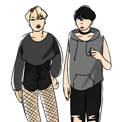 tkwn:i was doodling relaxed pose practice and it turned into goth keo