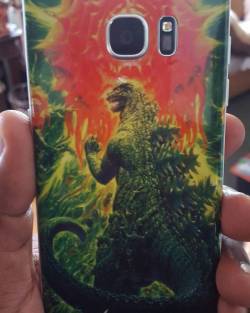 New phone decal for Mom&rsquo;s S7 Edge. She really seems to like it!   #decalgirl #godzillavsbiollante #s7edge