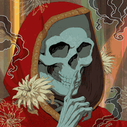 loadsamomo:Track art for my Wonderland Round One cover, dedicated to the mysterious red robe.