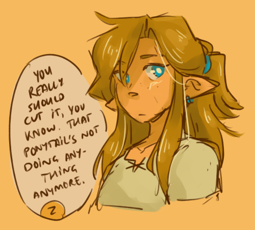 pigeonzillascribbles:blueskittlesart:i have some. very specific post-calamity zelink headcanons oh m