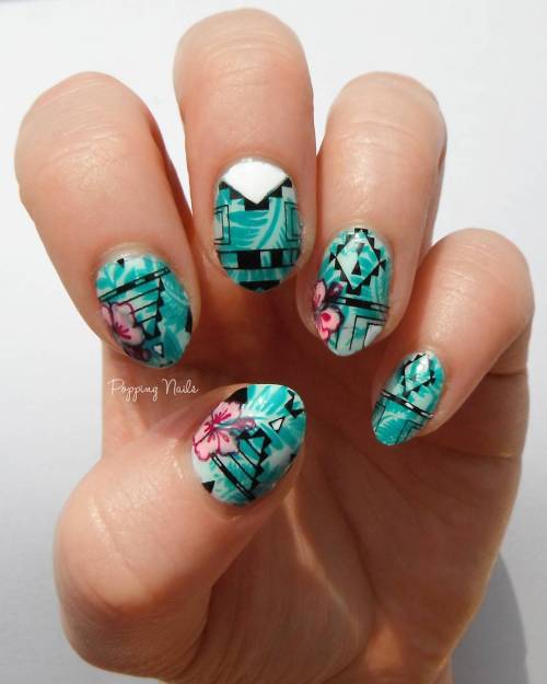 My tropical take on @ninanailedit tribal @goscratchit wraps I only got these yesterday but I couldn&