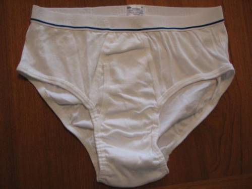 seriousunderwearcollectors:  WHITE WITH BLUE STRIPE ON WAISTBAND JOCKEY LIFE FLY FRONT BRIEF FROM US