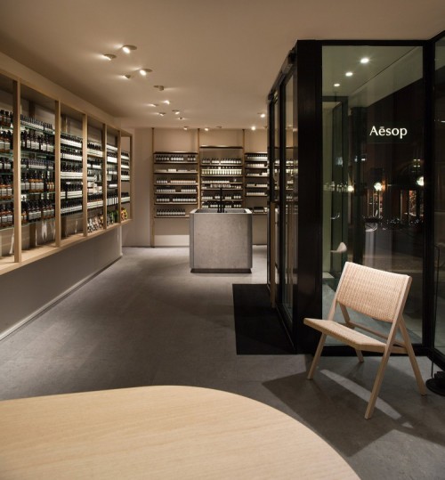 throughjo:  minimal design…  ABC-VIERTEL by AESOP by Vincent Van Duysen and lighting design by PSLAB [(trendland.com)]