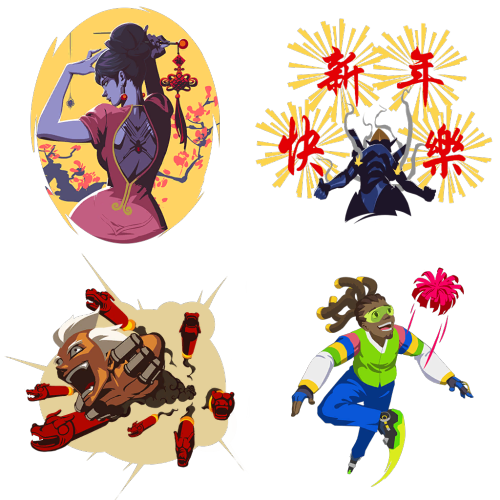 aku-no-homu:  Overwatch Year of the Rooster sprays as transparent PNGs in original quality Dragon Dance sprays are here 