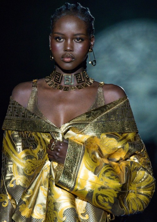 Adut Akech &amp; Anok Yai - Versace by Fendi - S/S 2022