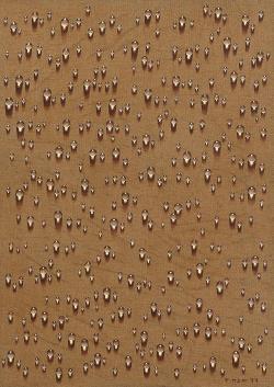 thunderstruck9:  Kim Tschang-Yeul (Korean, b. 1929), Water drops, 1977. Oil on hemp cloth, 90.5 x 64 cm. 