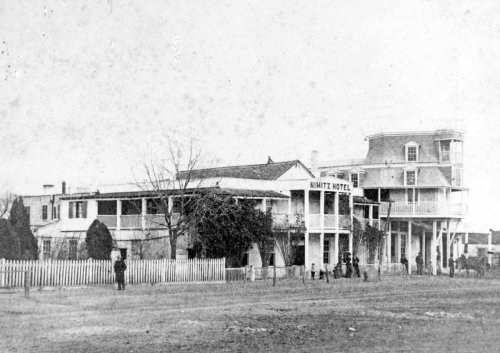 An undated view of the Nimitz Hotel in Fredericksburg, Texas.   It is now the home of the National M