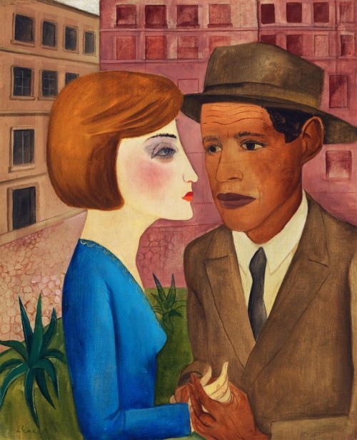 terminusantequem: Lasar Segall (Brazilian, 1891-1957), Encontro, 1924. Oil on canvas, 66 x 54 c