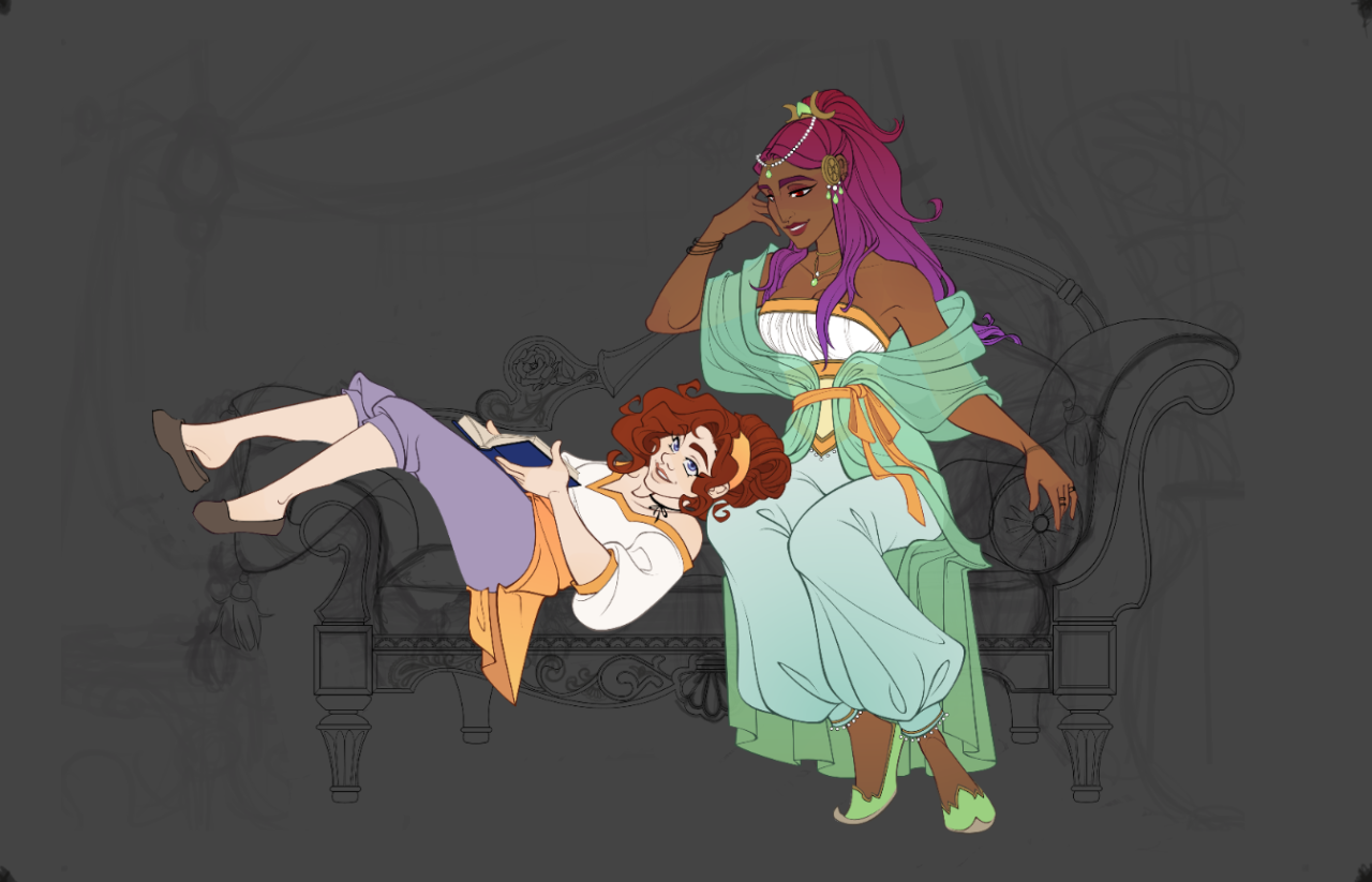 A little more work on this piece. I adore the dynamic between Nadia and Portia, they're just so good for each other.