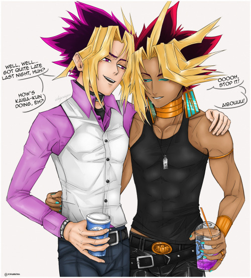  I like to think that Yūgi would tease Atem brotherly for having the hots for Kaiba… and I ju