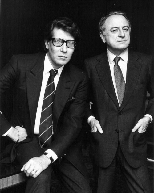 The iconic duo who created YSL Fashion House. May God rest their souls - Yves Saint Laurent & Pi