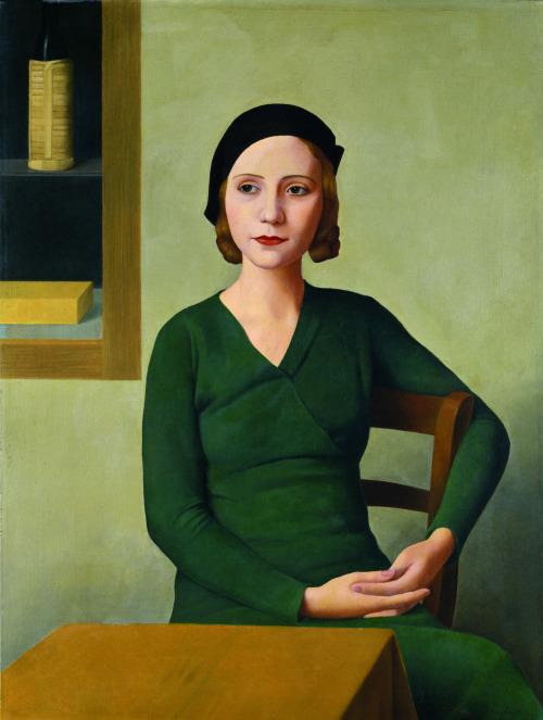 Woman at the Café  -    Antonio Donghi ,  1932Italian, 1897 -1963 oil on canvas 80 x 60 cm.