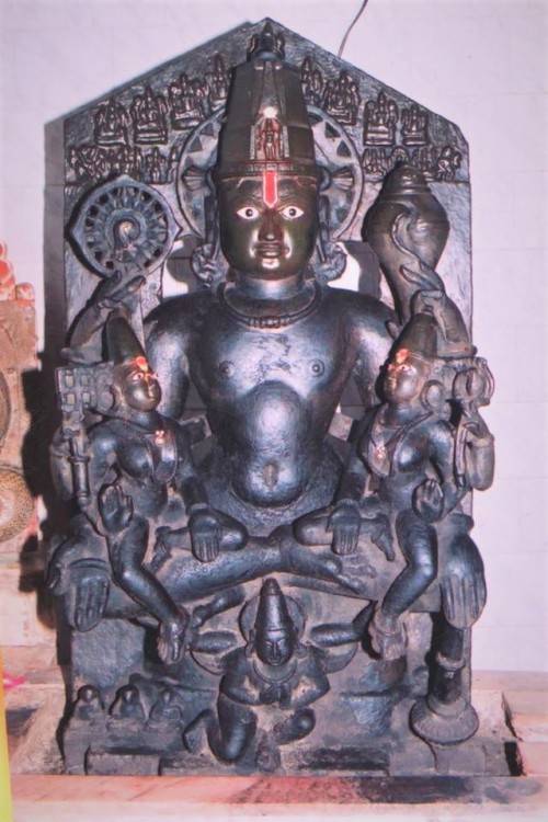 Vishnu, Lakshmi and Bhumi on Garuda