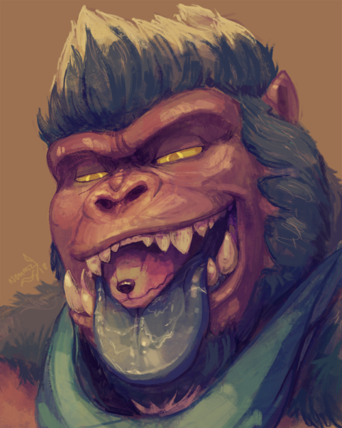 Doodle of my ‘rilla duder Ajax snacking on some poor ferret or something. Tasty!