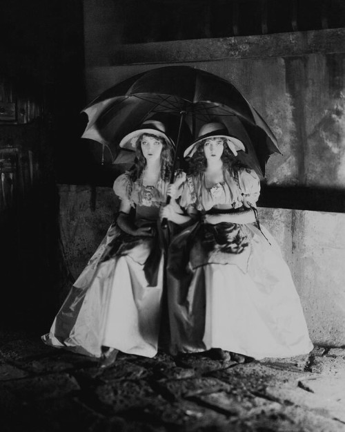 Lillian and Dorothy Gish photographed by James Abbe on the set of Orphans of the Storm, 1921