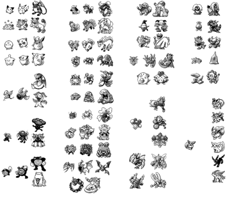 fakemon: For ease, someone assembled the beta Pokemon into their evolutionary lines so you can see w