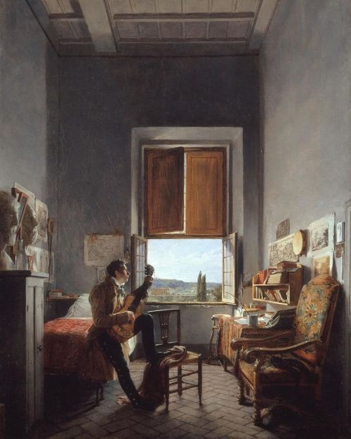 beyond-the-pale:    Léon Pallière in His Room at the Villa Medici, Rome, 1817 -