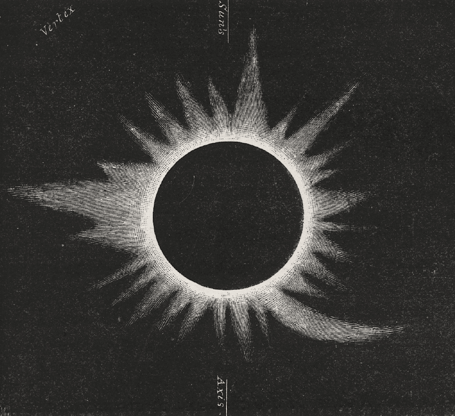magictransistor:  G. Tempel, Drawings of the 1860 eclipse; Fourteen Weeks in Descriptive