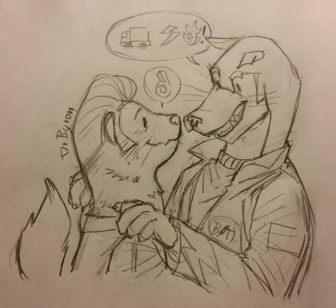 drbyron-art:Who needs sleep when you can draw truck-racing animal buddies? CRANK