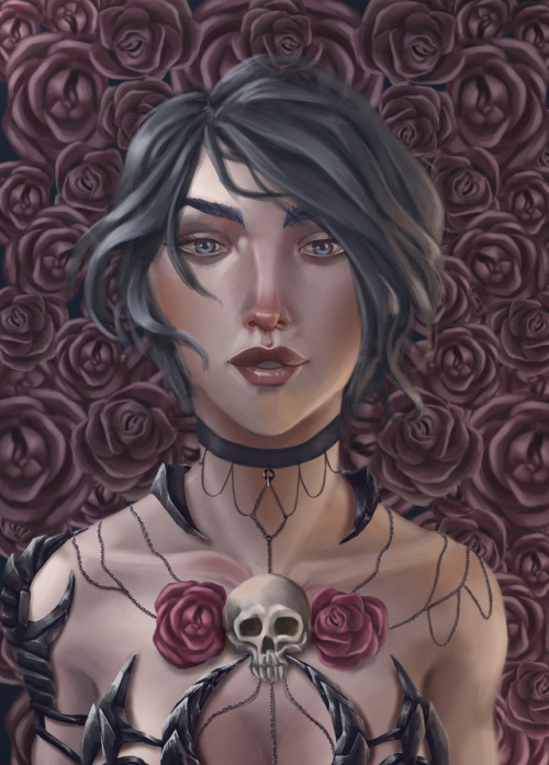 Some girl portrait I made the past year to practice…  I love so much roses and skulls ♥ 