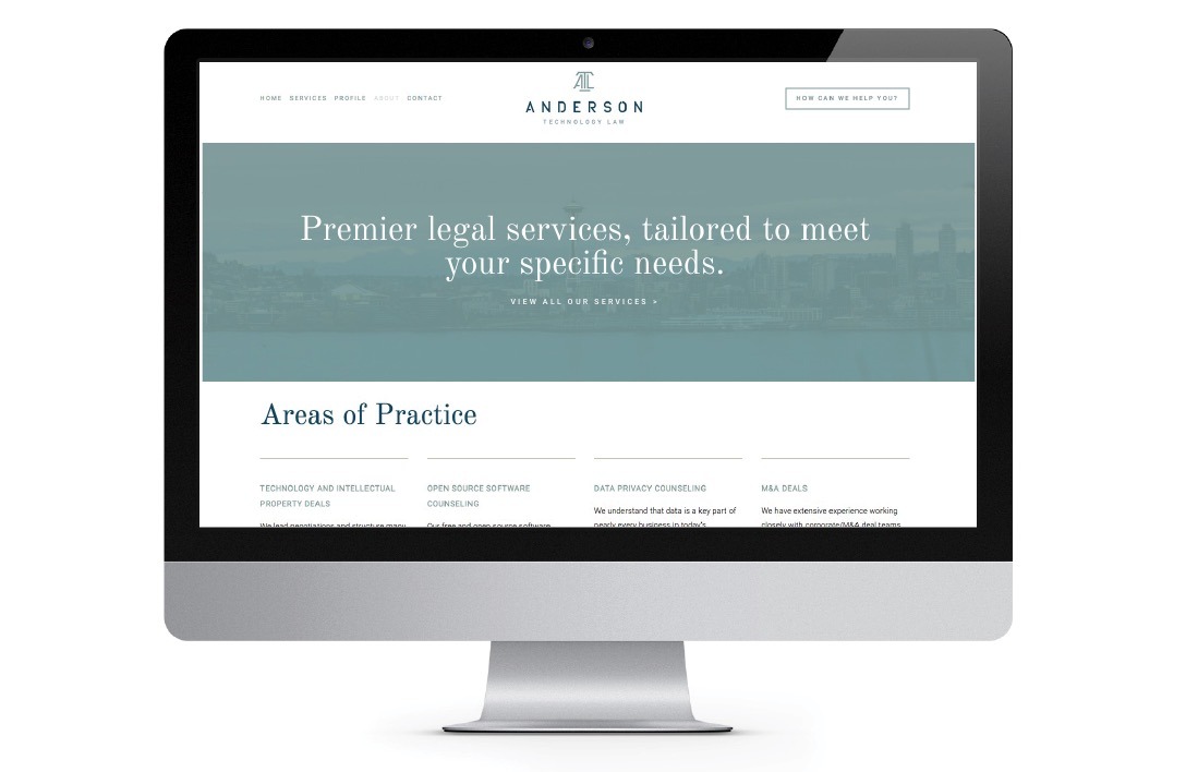 CLIENT: Anderson Technology Law, LLC
PROJECT: Branding + Website
www.andersontechlaw.com