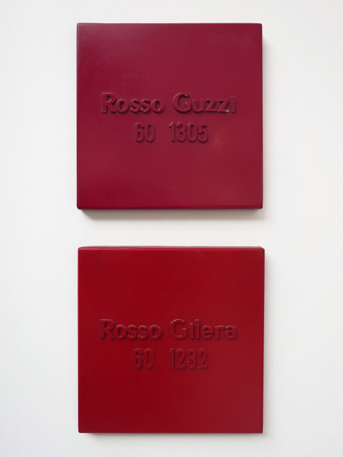 Alighiero Boetti (1940-1994), ‘Rosso Guzzi, Rosso Gilera,’ 1971, industrial paint on metal, in two p