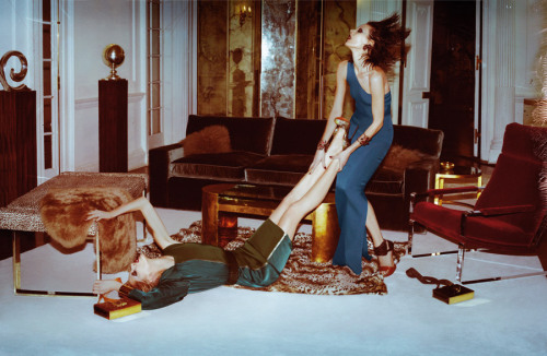 geoffrey5867:  Models Iselin Steiro and Kinga Rajzak grapple unabashedly with each other in French f