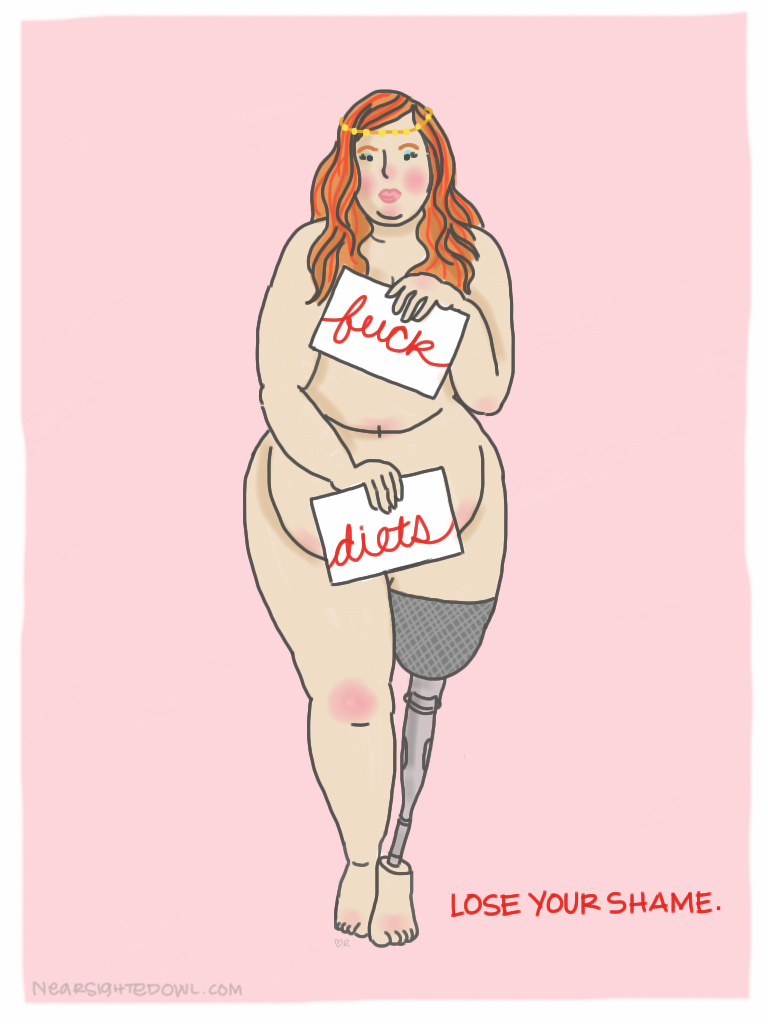 ok2befat:  badhairdayscarves:Happy being fat!  Very happy. &lt;3 
