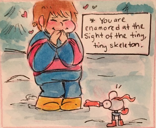 Tiny Pap Meets “giant” Frisk! :) For Friday’s Fluff! 