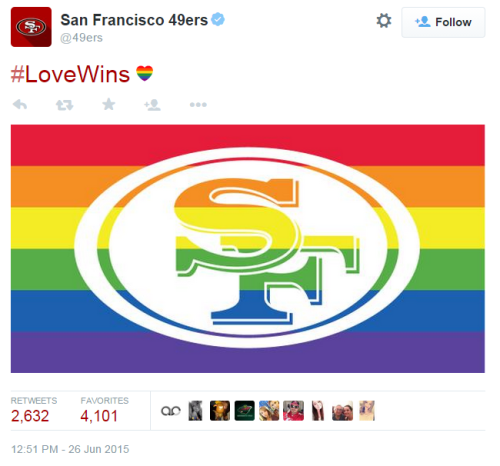 49ers send a simple, strong message in wake of gay marriage rulingGraphic from the 49′ers official T