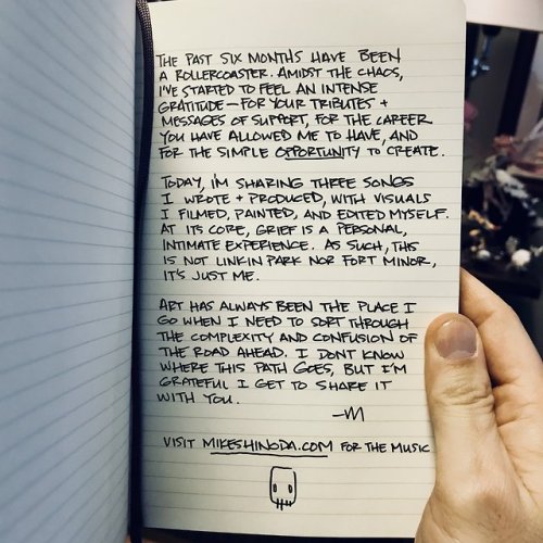 linkinparknews: Thank you for everything Mike. You make Chester proud, everyone around you proud, an