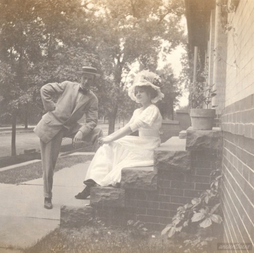 ancientfaces:  1912 Fashion Stylish cousins George Engel and Lea Penman taken in Denver Colorado 1912. Love Lea’s hat! Lea later went on to become an actress on Broadway. [ Original: George Engle & Lea Penman Denver Colorado 1912 ] 