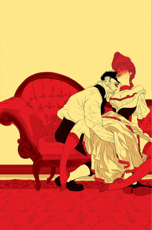 lovechildstudios:De Sade book cover by Tomer Hanuka