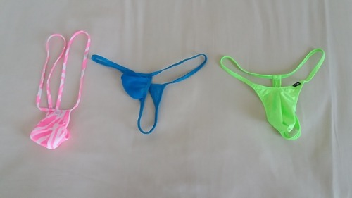 microstringlvr: Why I like weekends: coz I get to thong thrice (pink from @kriszsartoria-en, blue fr