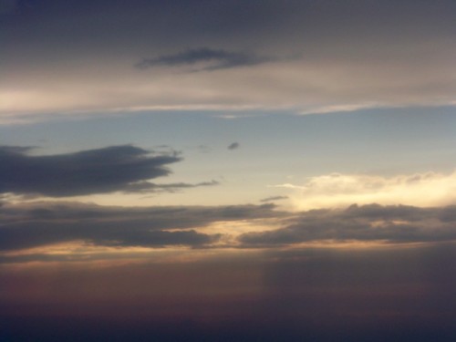 “The Wanderer above the sea of” … clouds, literally.Pictures taken from the airplane before l